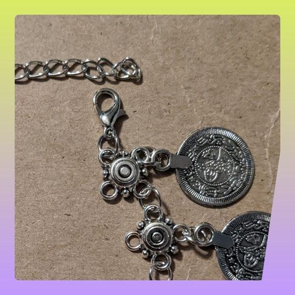 5/25 bohemian silver coin anklet silver unique. Brand new in original package - Picture 9 of 12